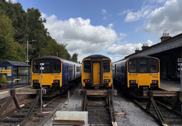 Northern trains at Buxton station in Derbyshire